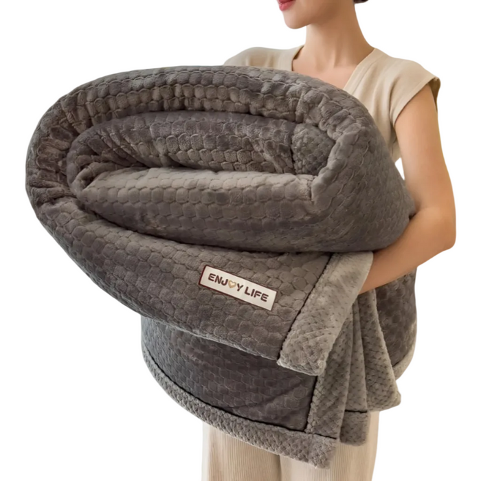 Patchwork Tæppe Med Plush Overflade | Polyester Tekstilkonstruktion | Sofa Seng & Indendørs Boligindretning | Vanero