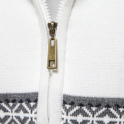 Christian | Retro Halfzip Sweater Med Monsterprint Herre | Vanero