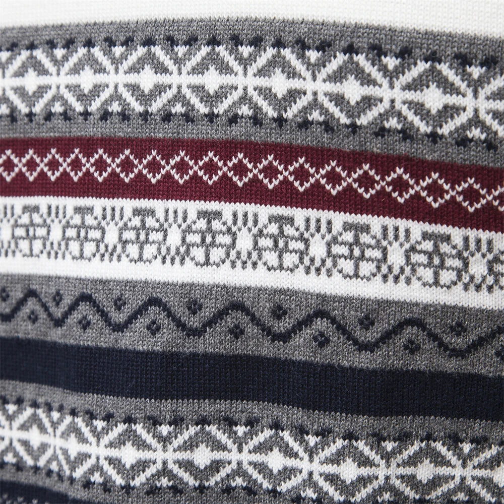 Christian | Retro Halfzip Sweater Med Monsterprint Herre | Vanero
