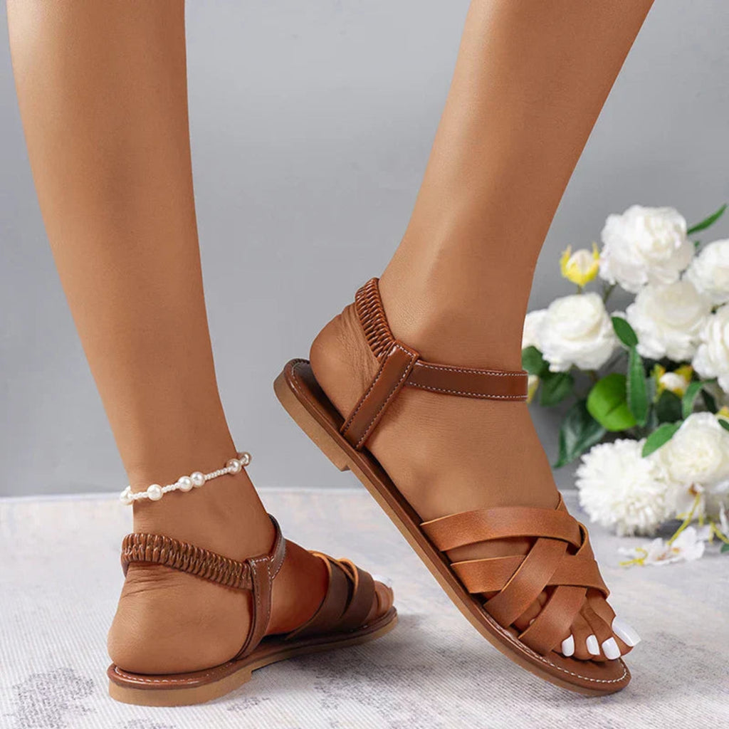 Dame Sandaler I Romersk Stil | Regular Fit Sandaler Med Elastiske Remme Og Gummisål | Sommerbrug | Vanero