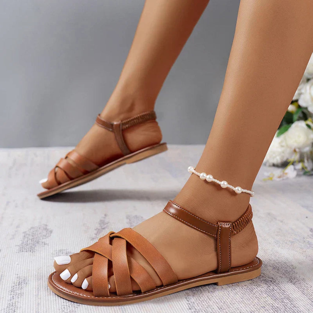 Dame Sandaler I Romersk Stil | Regular Fit Sandaler Med Elastiske Remme Og Gummisål | Sommerbrug | Vanero