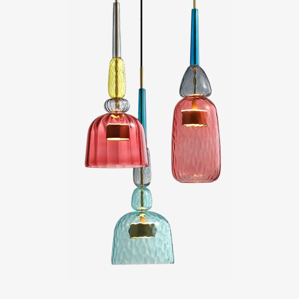 Designerpendel Aura med farvet glas l Moderne og energieffektiv til ethvert rum! l Vanero