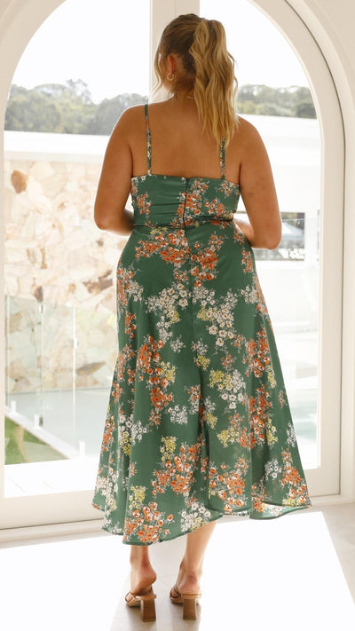 SATIN l FLORAL DRESS l VANERO