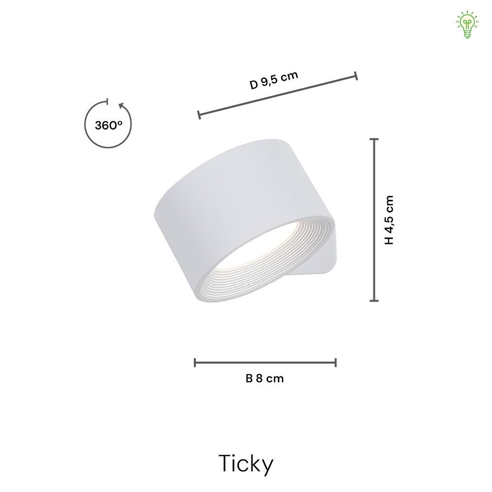 Ticky Magnetisk Væglampe | Trælook | Vanero