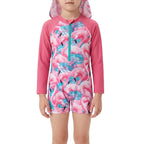 Pige Rashguard | Polyester Rashguard Med Lange Ærmer Og Solhat | Strand Og Pool | Vanero