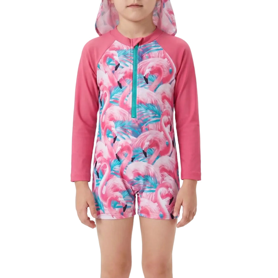 Pige Rashguard | Polyester Rashguard Med Lange Ærmer Og Solhat | Strand Og Pool | Vanero