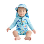 Småbørns Svømmeromper | Polyester Elastan Langærmet Badesæt Med Solhat | Strand Og Pool | Vanero