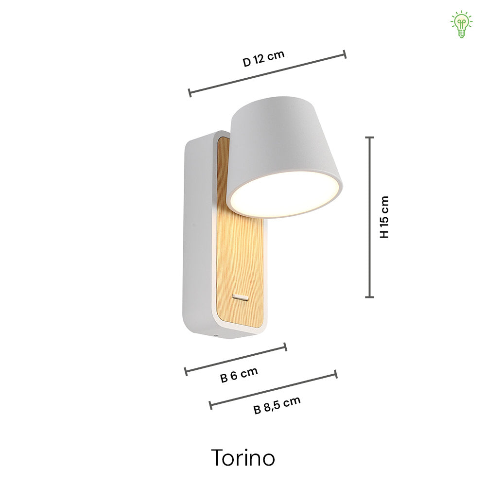 Torino Væglampe | Sort/Trælook | Vanero