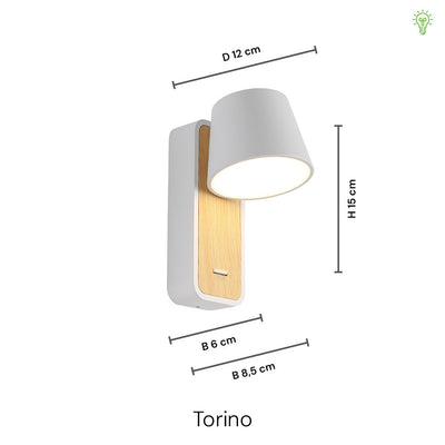 Torino Væglampe | Sort/Trælook | Vanero