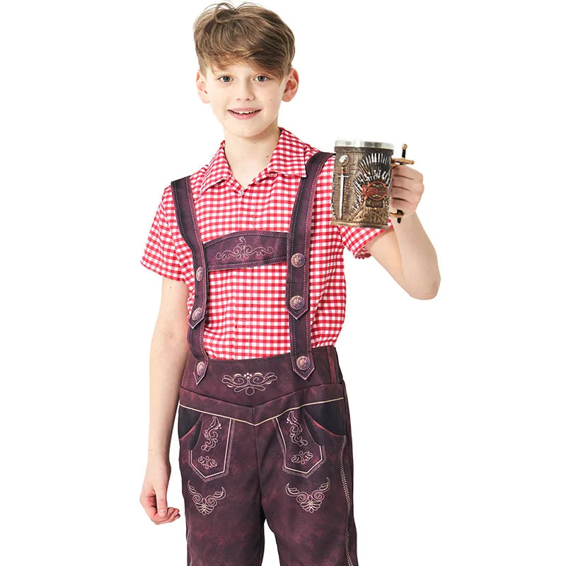 Børnekostume Bomuldsblanding Polyester | Traditionelt Bayersk Kostume | Dirndl & Lederhosen Til Festivaler & Temafester | Vanero