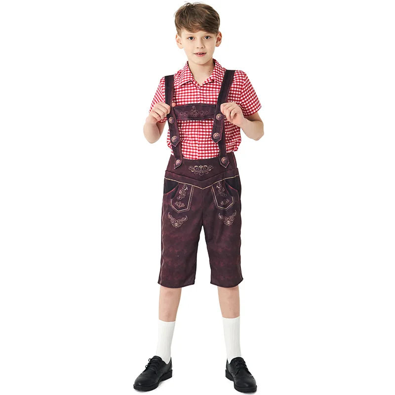 Børnekostume Bomuldsblanding Polyester | Traditionelt Bayersk Kostume | Dirndl & Lederhosen Til Festivaler & Temafester | Vanero