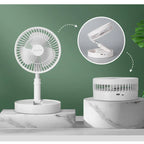 Bærbar Ventilator | Genopladelig Foldbar USB Ventilator Med Højdejustering | Hjem Og Rejser | Vanero