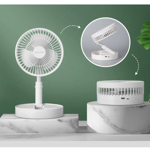 Bærbar Ventilator | USB Genopladelig Foldbar Ventilator Med Justerbar Højde | Støjsvag Personlig Køling | Vanero