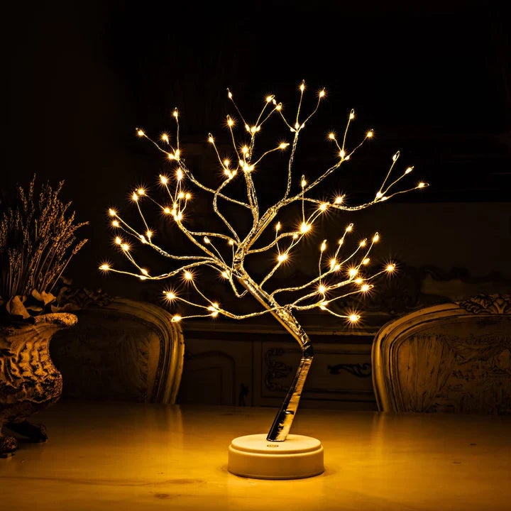 LEDBonsai Bordlampe | Bonsaitræ Lampe Med Varm LED Belysning | USB Eller Batteridrevet | Vanero