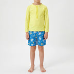 Børne Badetøjssæt | Polyester Og Elastan Rash Guard Med Svømmeshorts | Strand Og Pool | Vanero