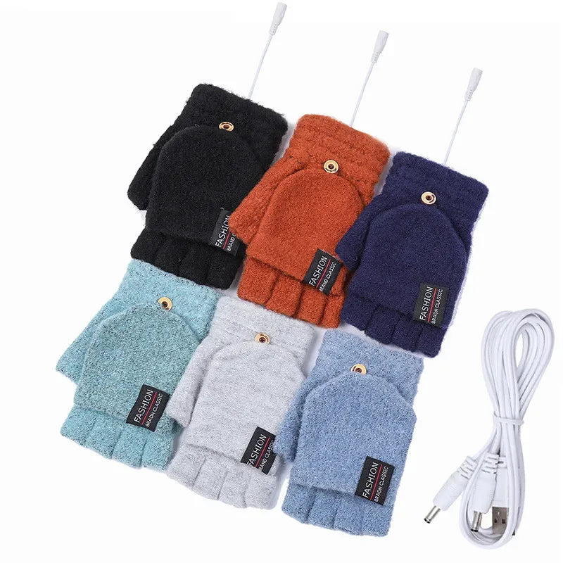 USB-Genopladelige Varmehandsker | Strikket Unisex Design Med 3 Varmeniveauer | Håndvarmere Til Vinterbrug | Vanero