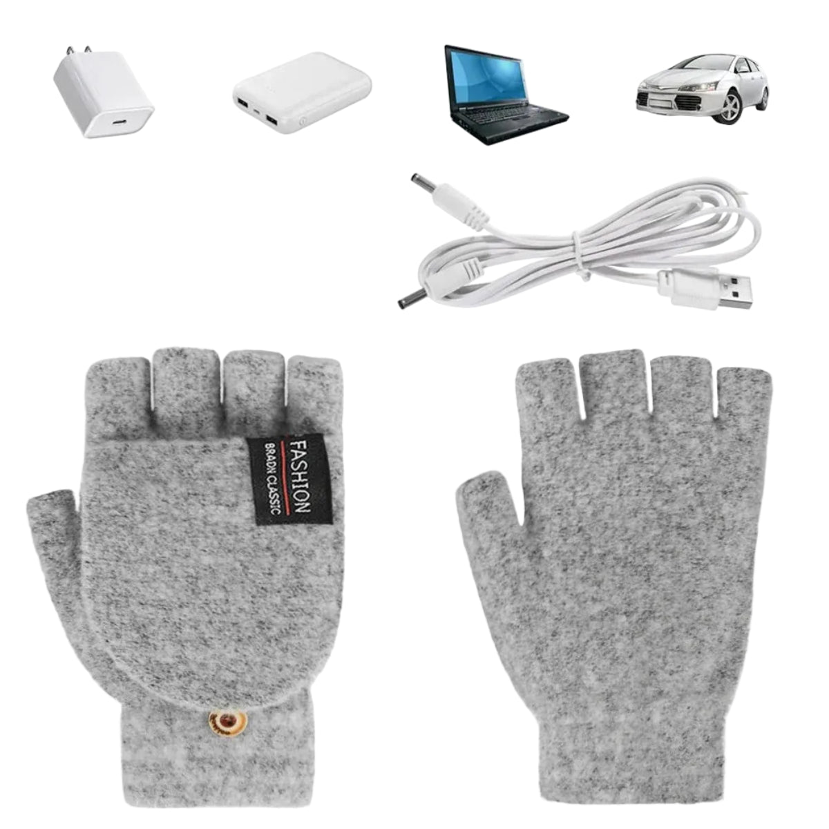 USB-Genopladelige Varmehandsker | Strikket Unisex Design Med 3 Varmeniveauer | Håndvarmere Til Vinterbrug | Vanero
