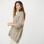 Dame Strikcardigan Strikmateriale | Løs Pasform Cardigan | Knaplukning Foran Til Hverdagsbrug & Lag-På-Lag Styling | Vanero