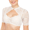 Dame Dirndl Bluse Med Blonder | Cropped Bluse | Til Oktoberfest & Traditionelle Festivaler | Vanero