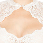 Dame Dirndl Bluse Med Blonder | Cropped Bluse | Til Oktoberfest & Traditionelle Festivaler | Vanero