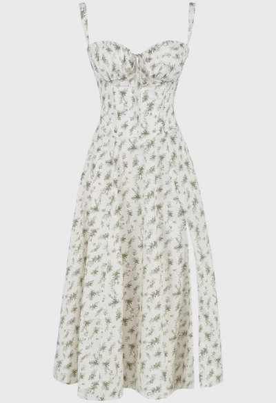 Carmen | Blomstret bustier-kjole med taljeform l Vanero