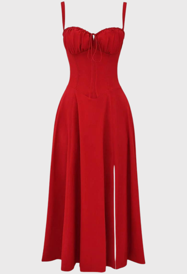 Carmen | Blomstret bustier-kjole med taljeform l Vanero