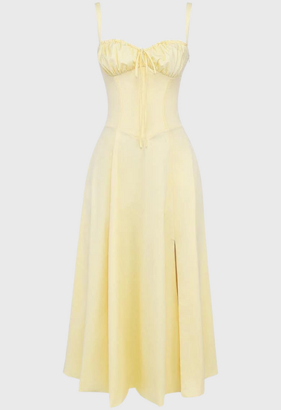 Carmen | Blomstret bustier-kjole med taljeform l Vanero