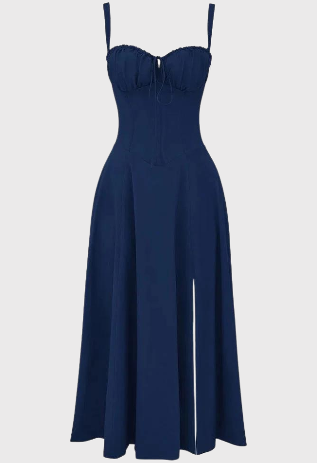 Carmen | Blomstret bustier-kjole med taljeform l Vanero