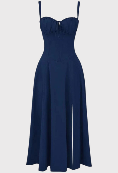 Carmen | Blomstret bustier-kjole med taljeform l Vanero