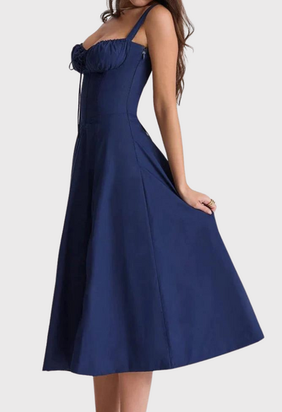 Carmen | Blomstret bustier-kjole med taljeform l Vanero