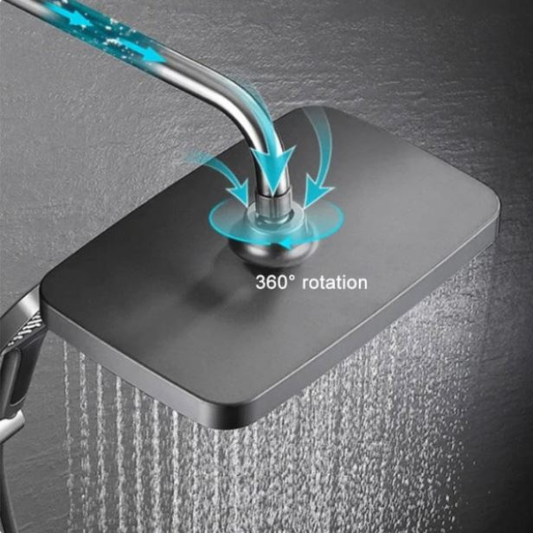 ShowerSet | Højt Tryk Væg Monteret Bruser Premium Kvalitet Sort | Vanero