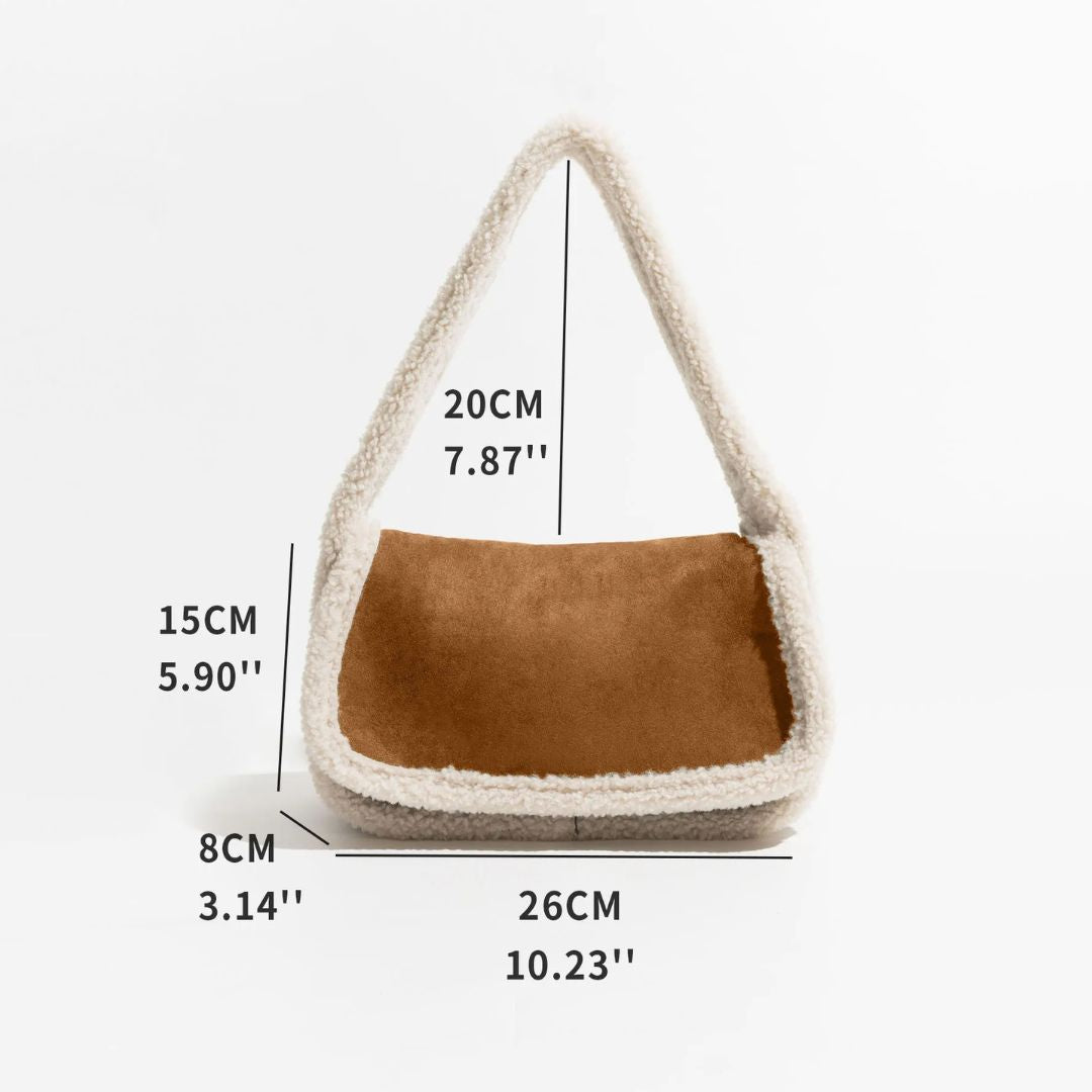Baguette Taske med Teddy Detaljer | Blød Struktur | Trendy Design | Vanero