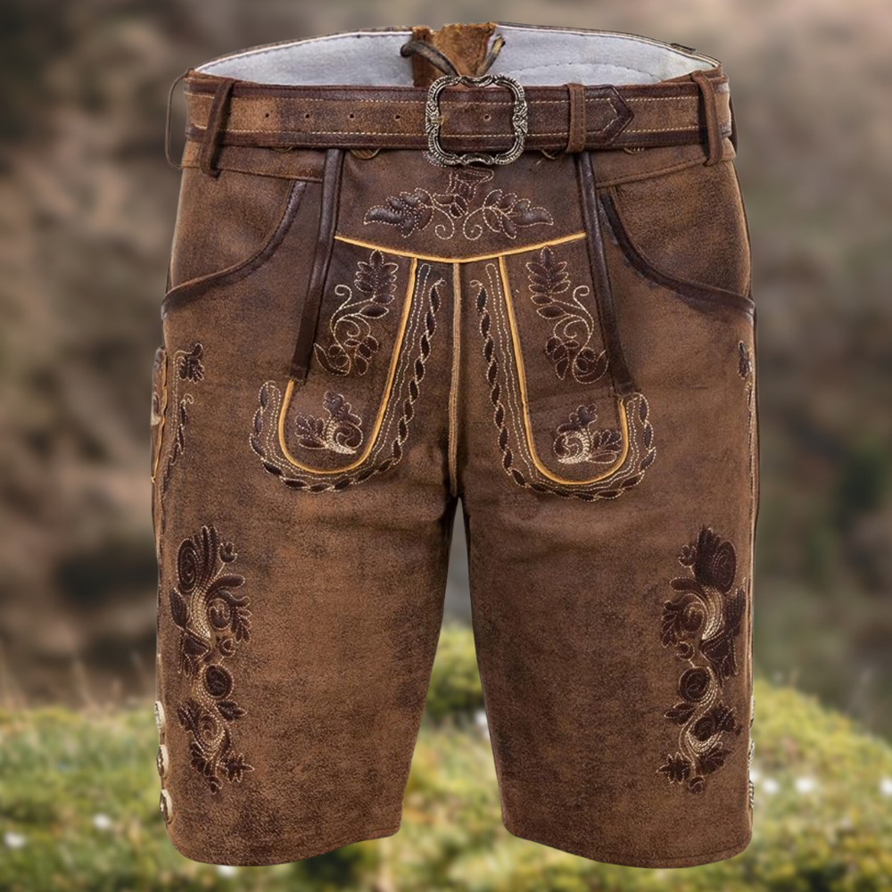 Herre Lederhosen Polyesterfiber | Traditionel Bayersk Stil Shorts | Oktoberfest Design Til Folkefester & Kulturelle Events | Vanero