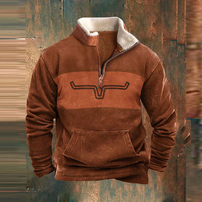 Max | Komfortabel Quarter Zip Pullover Brun | Vanero