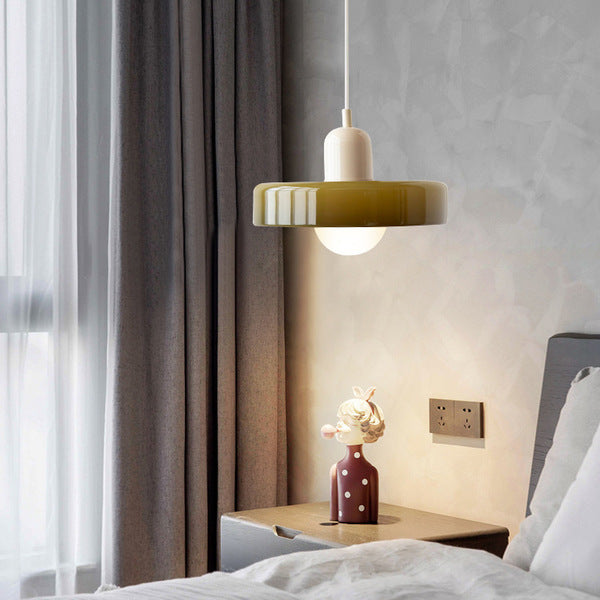 Bauhaus l Pendellampe af Farvet Glas l Vanero
