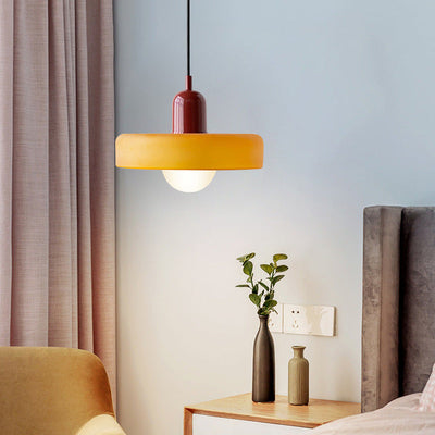 Bauhaus l Pendellampe af Farvet Glas l Vanero