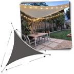 Solsejl I Trekantet Design | Vandafvisende Polyester Med UV-Beskyttelse | Skygge Til Terrasse Og Have | Vanero