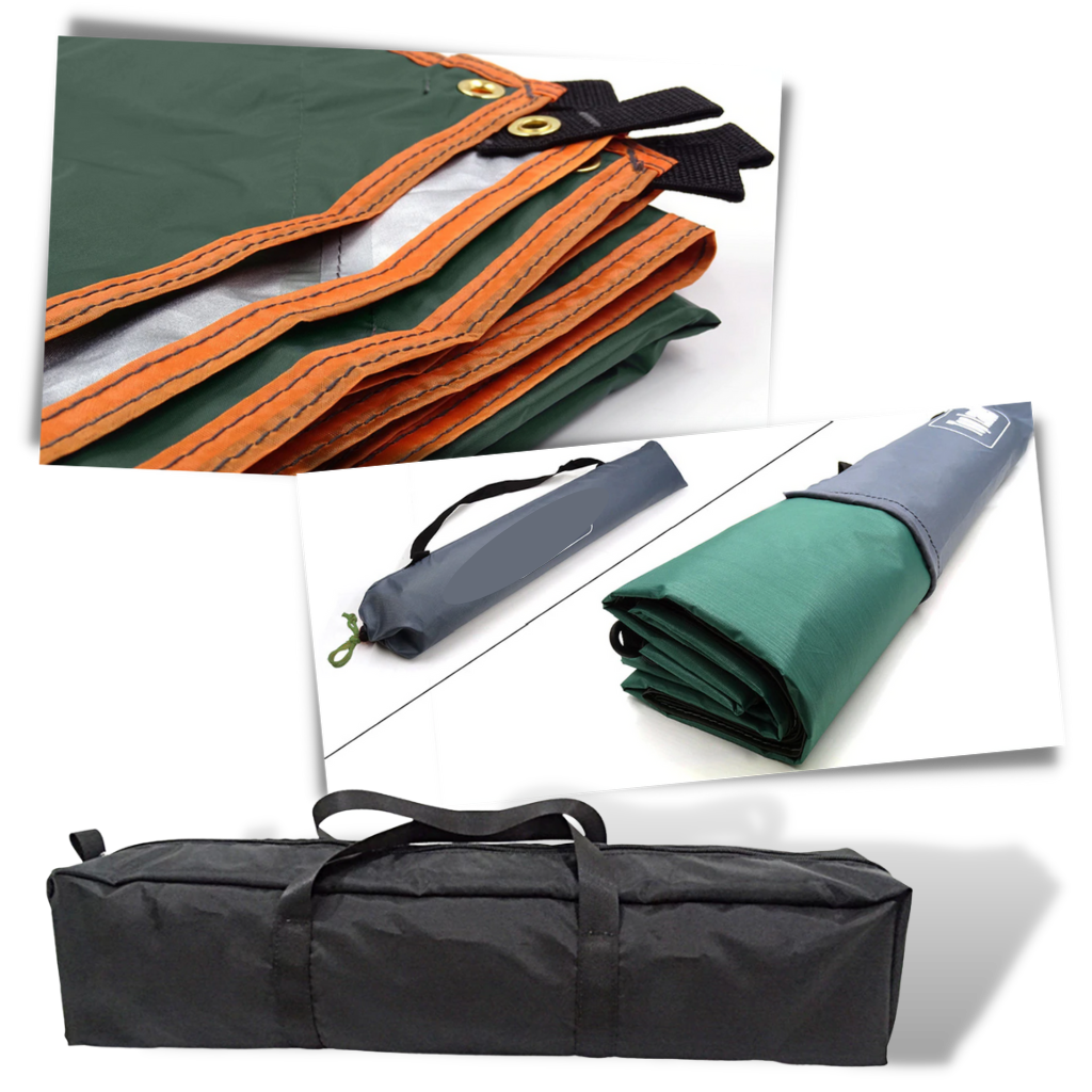 Camping Presenningssæt | Vandtæt Polyester Med UV-Beskyttelse | Bærbart Udelivstelt Med Aluminiumsstænger | Vanero