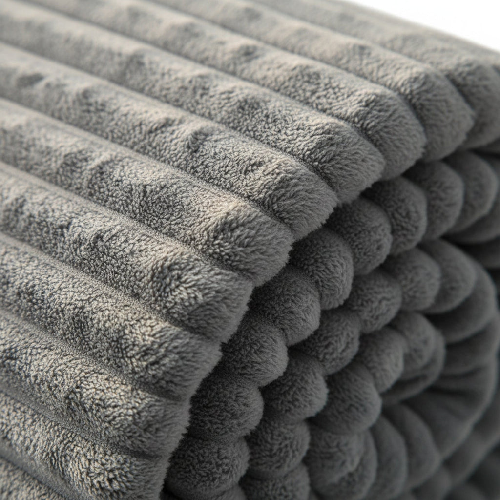 Flannel Fleece Plaid | Brede Striber & Blød Overflade | Plaid Til Sofa, Seng & Indendørs Brug | Vanero