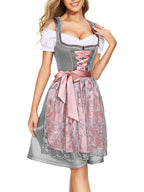 Dirndl Kjole Tekstilmateriale | Regular Fit Traditionel Kjole | Puffærmer Til Festivaler & Kulturelle Arrangementer | Vanero