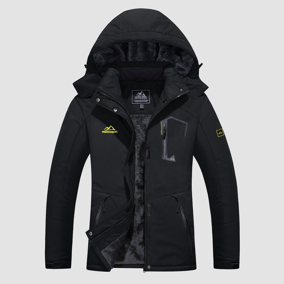 Char Polyester Med Fleecefor | Komfortabel Pasform Vinterjakke | Vandafvisende Hættedesign til Vintersport & Udendørs Brug | Vanero