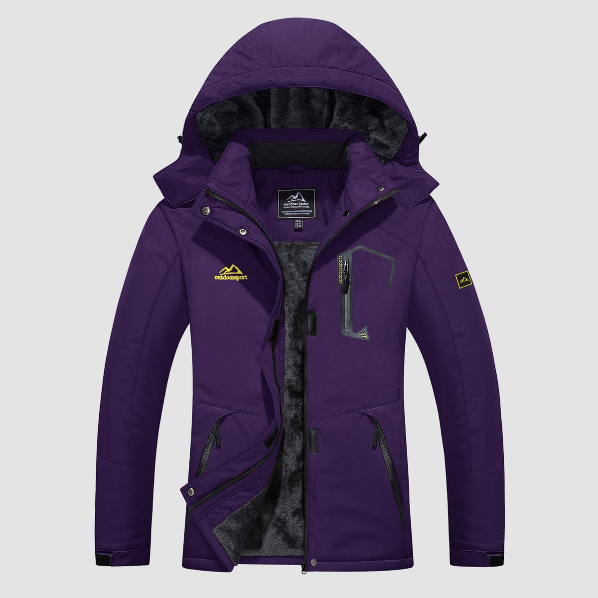 Char Polyester Med Fleecefor | Komfortabel Pasform Vinterjakke | Vandafvisende Hættedesign til Vintersport & Udendørs Brug | Vanero