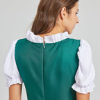 Dame Dirndl Sæt Blandet Tekstilmateriale | Almindelig Pasform Folkedragt | Broderet Forklæde Med Snøreliv Til Oktoberfest | Vanero