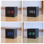 Digitalt Bordur Med Trækonstruktion | LED Display Med Alarm Og Temperaturvisning | Bordur Til Indendørs Brug Med USB Eller Batteri | Vanero