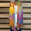 Kimono i Polyester | Løs Pasform til Lag-På-Lag Styling | Printet Design til Sommer- og Fritidsbrug | Vanero