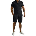 Herresæt Bomuldsblanding | Regular Fit Polo & Shorts Sæt | Sommerdesign til Hverdagsbrug & Fritidsaktiviteter | Vanero