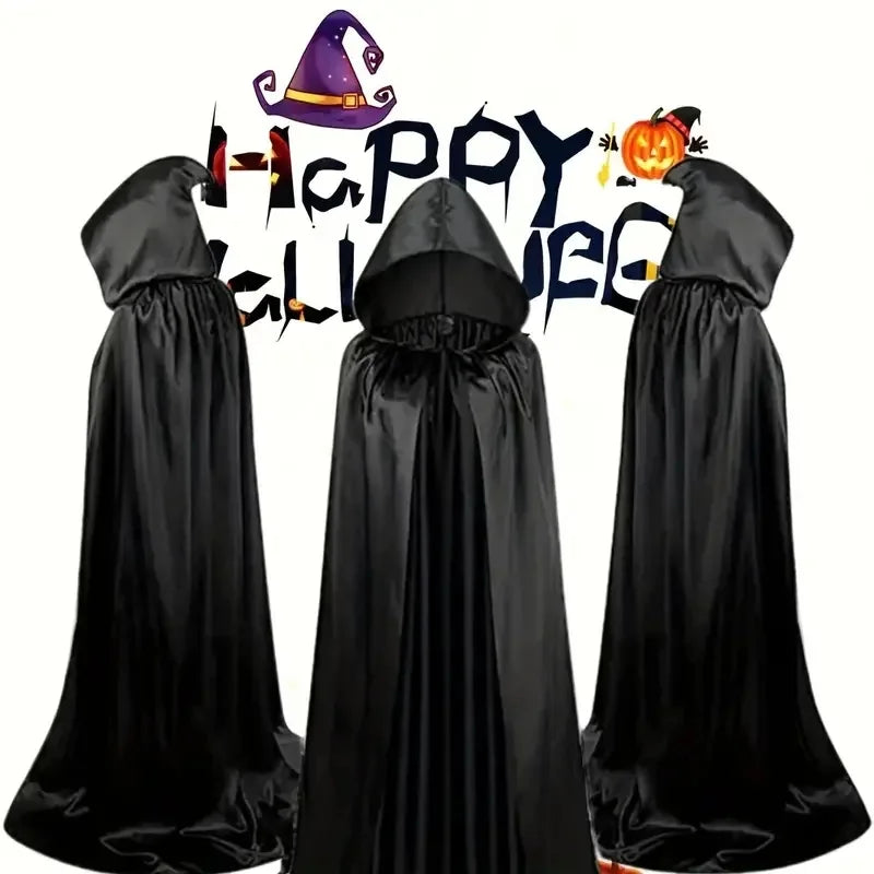 DarkCloak | Sort Unisex Kappe Med Hætte Til Halloween & Cosplay | Vanero