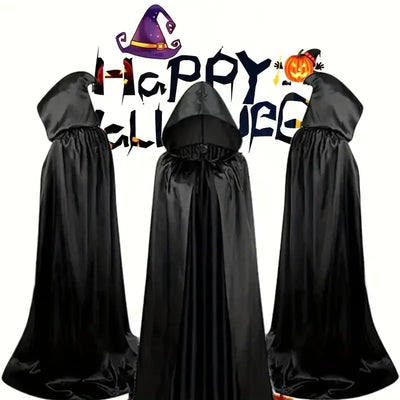 DarkCloak | Sort Unisex Kappe Med Hætte Til Halloween & Cosplay | Vanero