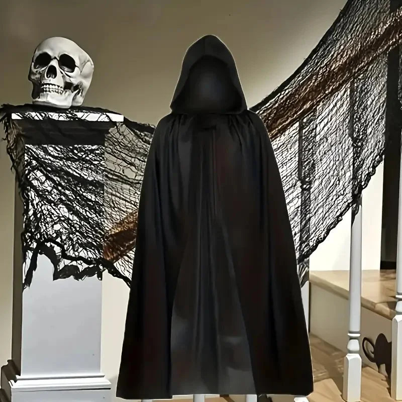 DarkCloak | Sort Unisex Kappe Med Hætte Til Halloween & Cosplay | Vanero