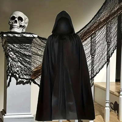 DarkCloak | Sort Unisex Kappe Med Hætte Til Halloween & Cosplay | Vanero